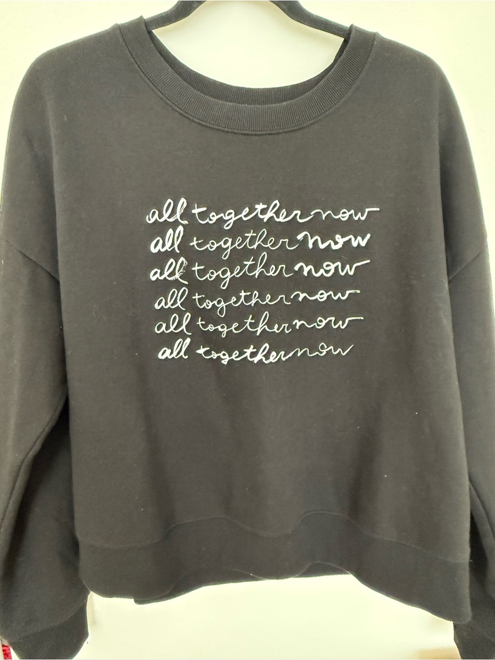 Maeve Black Crewneck Sweatshirt with White Script